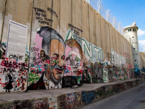 Bethlehem, Palestine separation wall and watchtower